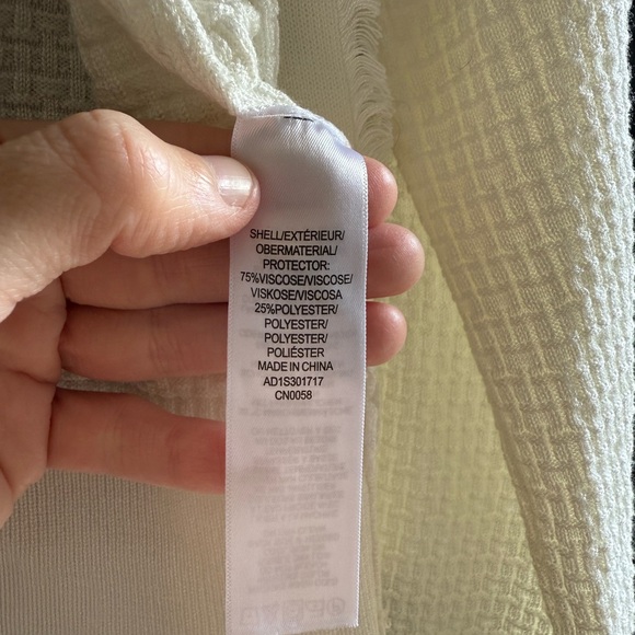 Adrianna Papell Frayed Waffle Knit Cardigan, Small, White - Picture 11 of 13